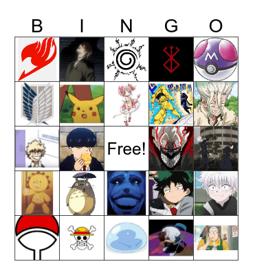 ANIME BINGO Card