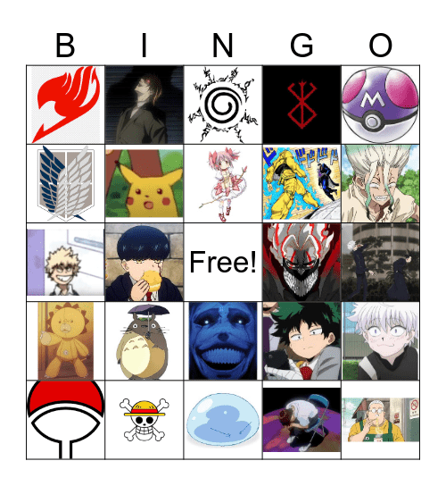 ANIME BINGO Card