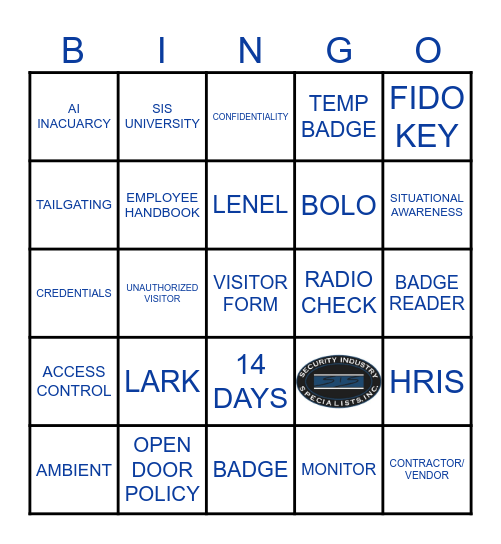 SIS Nashvile Bingo Card