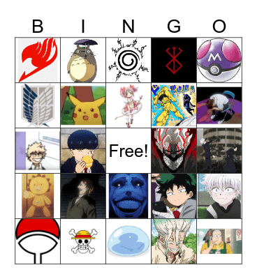 ANIME BINGO Card