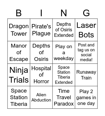 Diablo Escapes Bingo Card