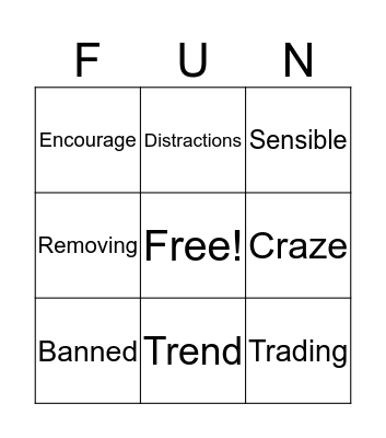 Vocabulary Bingo Card