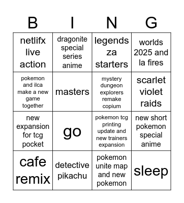 pokémon day presents 2025 Bingo Card