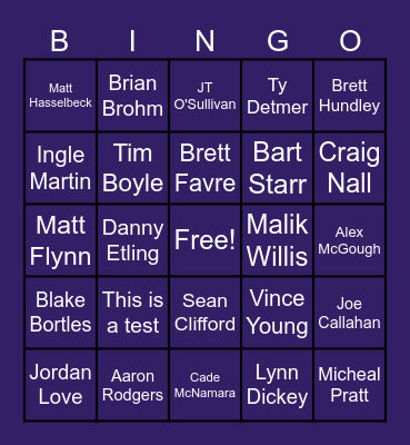 Test Bingo Card