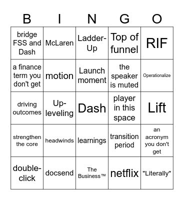 Q4 2024 QBR Bingo Card