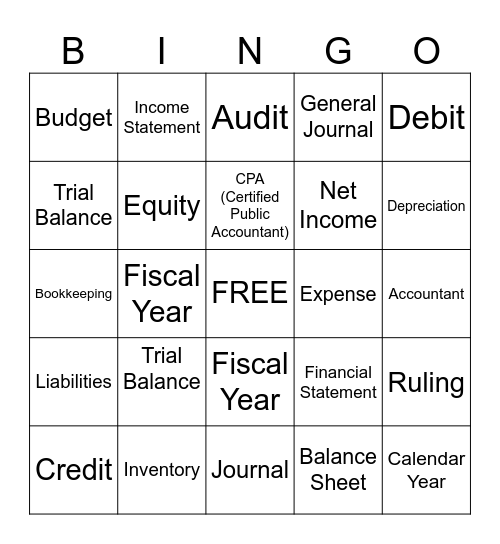 Accounting Bingo Card