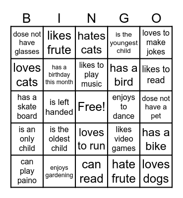 harmony day bingo Card