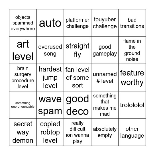 recent tab garbage Bingo Card