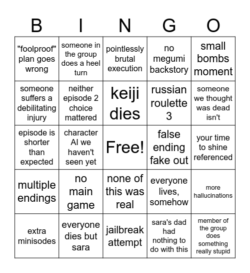 3-2 BINGO Card