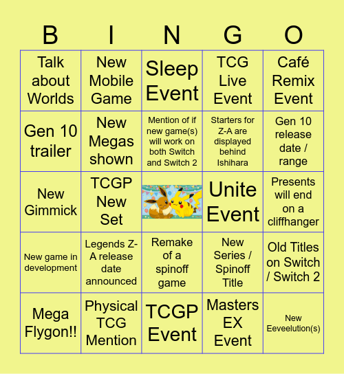 Pokémon Day 2025 - 02/27/25 Bingo Card
