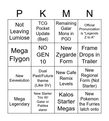 Pokemon Day 2025 Bingo Card