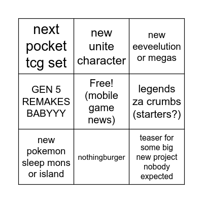 pkmn presents 2025 Bingo Card
