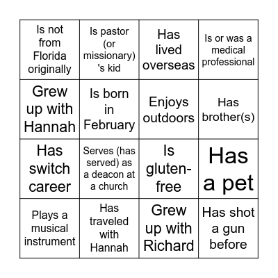 Getting to Know Each Other! Bingo Card