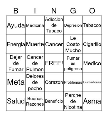 Loteria De Fumar Bingo Card