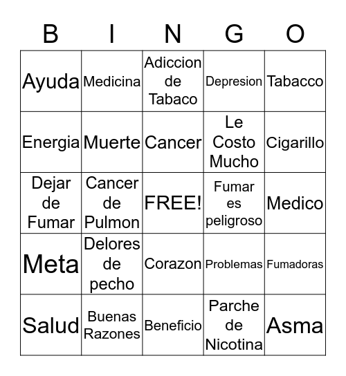 Loteria De Fumar Bingo Card