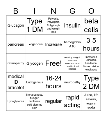DM Game 1 Bingo Card