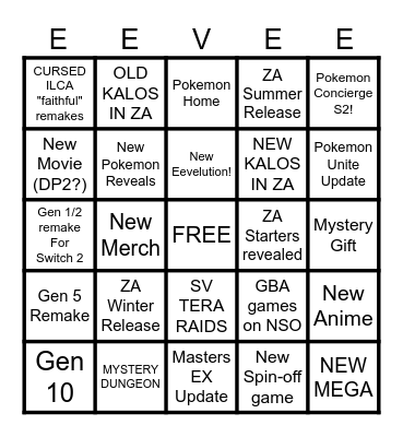 Pokemon Day 2025 Bingo Card