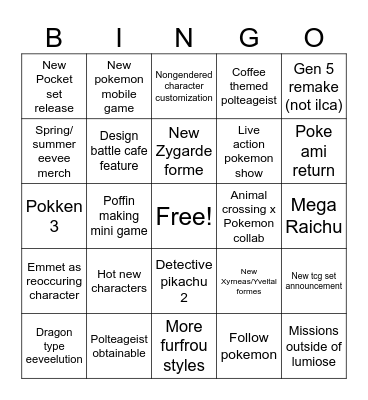 Pokemon Day Presents 2025 Bingo Card