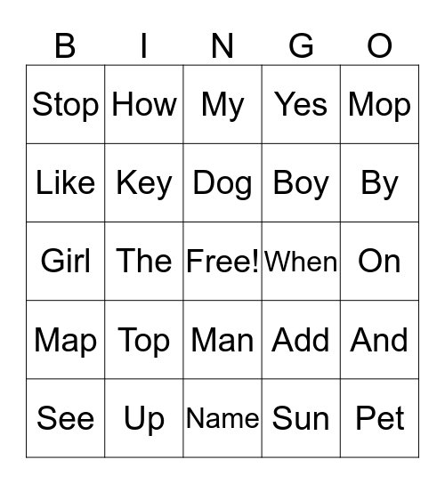 Mr. H Bingo Pt 2 Bingo Card