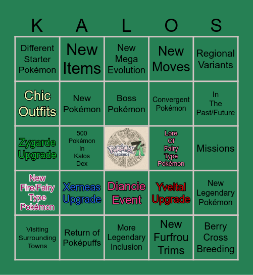 Pokémon Legends Z-A Bingo Card