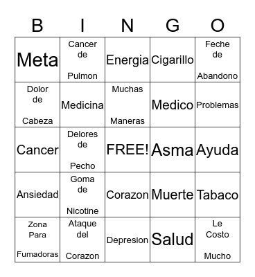 Loteria De Fumar Bingo Card