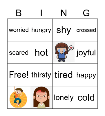 Feelings Bingo Card