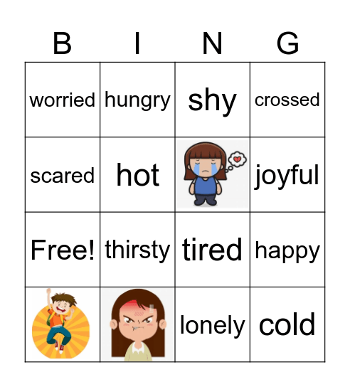 Feelings Bingo Card