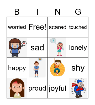 Feelings Bingo Card