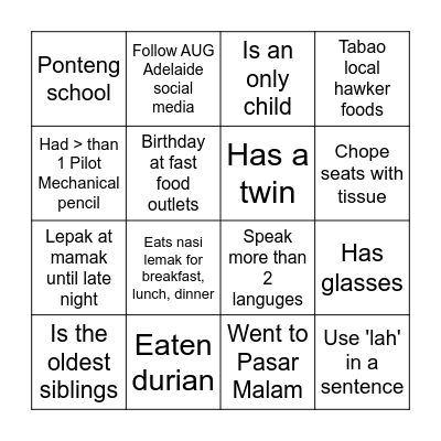 Ice Breaker Bingo Card
