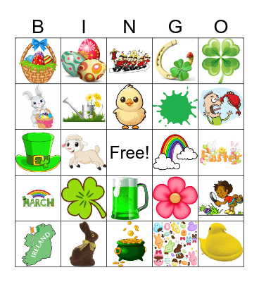 St. Patrick's Day and Easter Bingo Card
