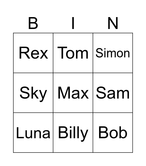 Siapa Namamu? Bingo Card