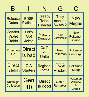 Pokemon Day 2025 Bingo Card