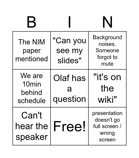 Radio workshop Bingo Card