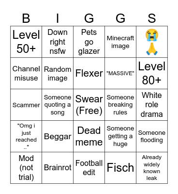 BIG Games Bingo Card