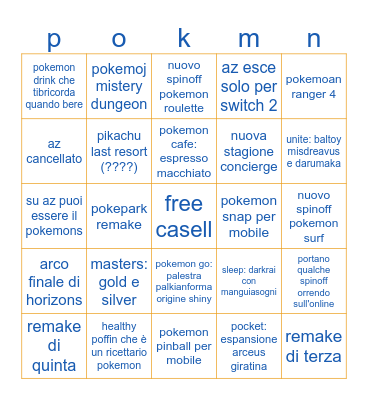 pokmon pr3sent bingo Card