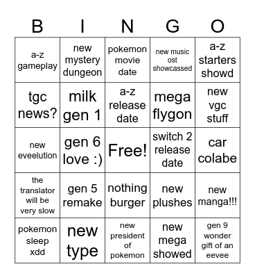 POKEMON DAY 2025!!!!!!!!!!!!!!!! Bingo Card