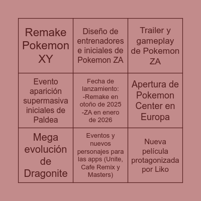 POKEMON DAY 2025 Bingo Card