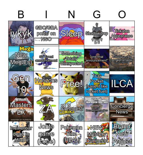 Pokemon Day Presents 2025 Bingo Card