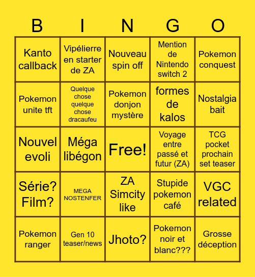 Pokemon presents Bingo Card