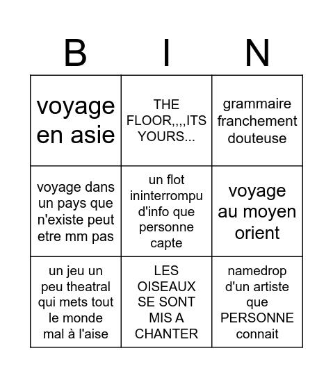 bingo edition choco de noel Bingo Card