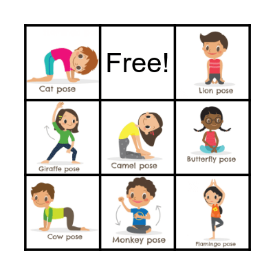 Yoga Kids Bingo Card