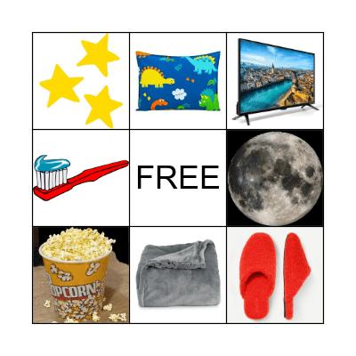 Pajama Party Bingo Card