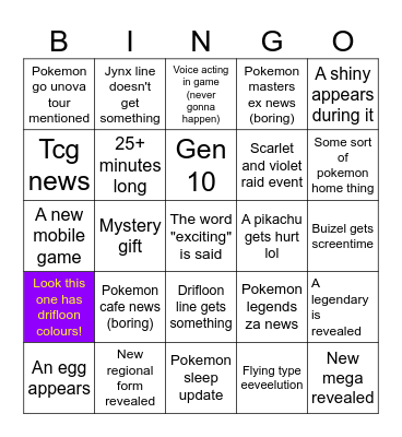 the pokermon 🎰👻 Bingo Card