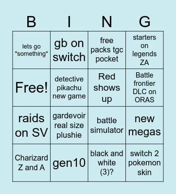 pokemon direct bingo Card