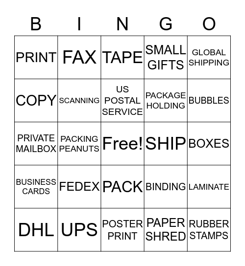 ISLAND SHIP CENTER Bingo Card