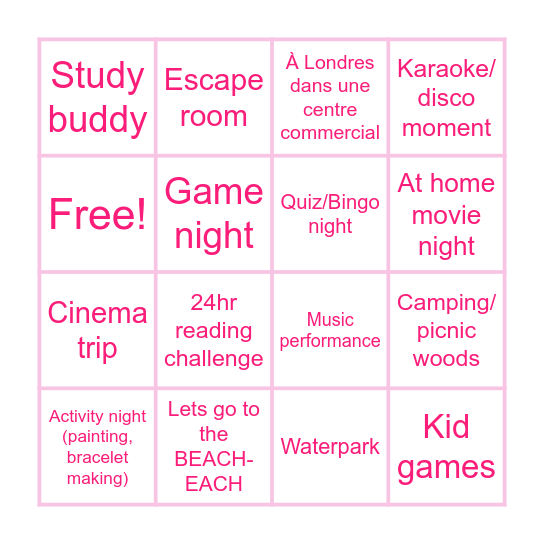 BINGO Card