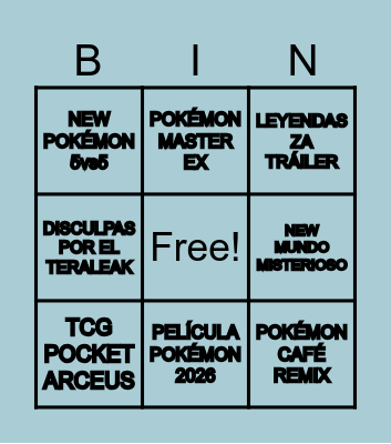 Pokemon Presents 2025 Bingo Card