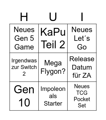 Pokemon Present Bingo Card