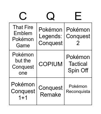 Pokemon Presents Bingo Card