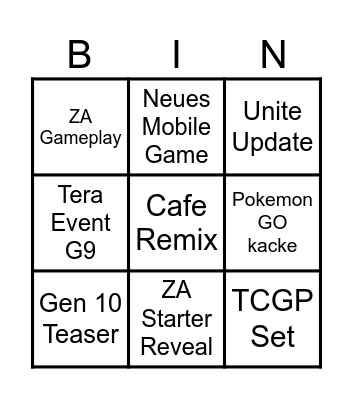 Presents Bingo Card